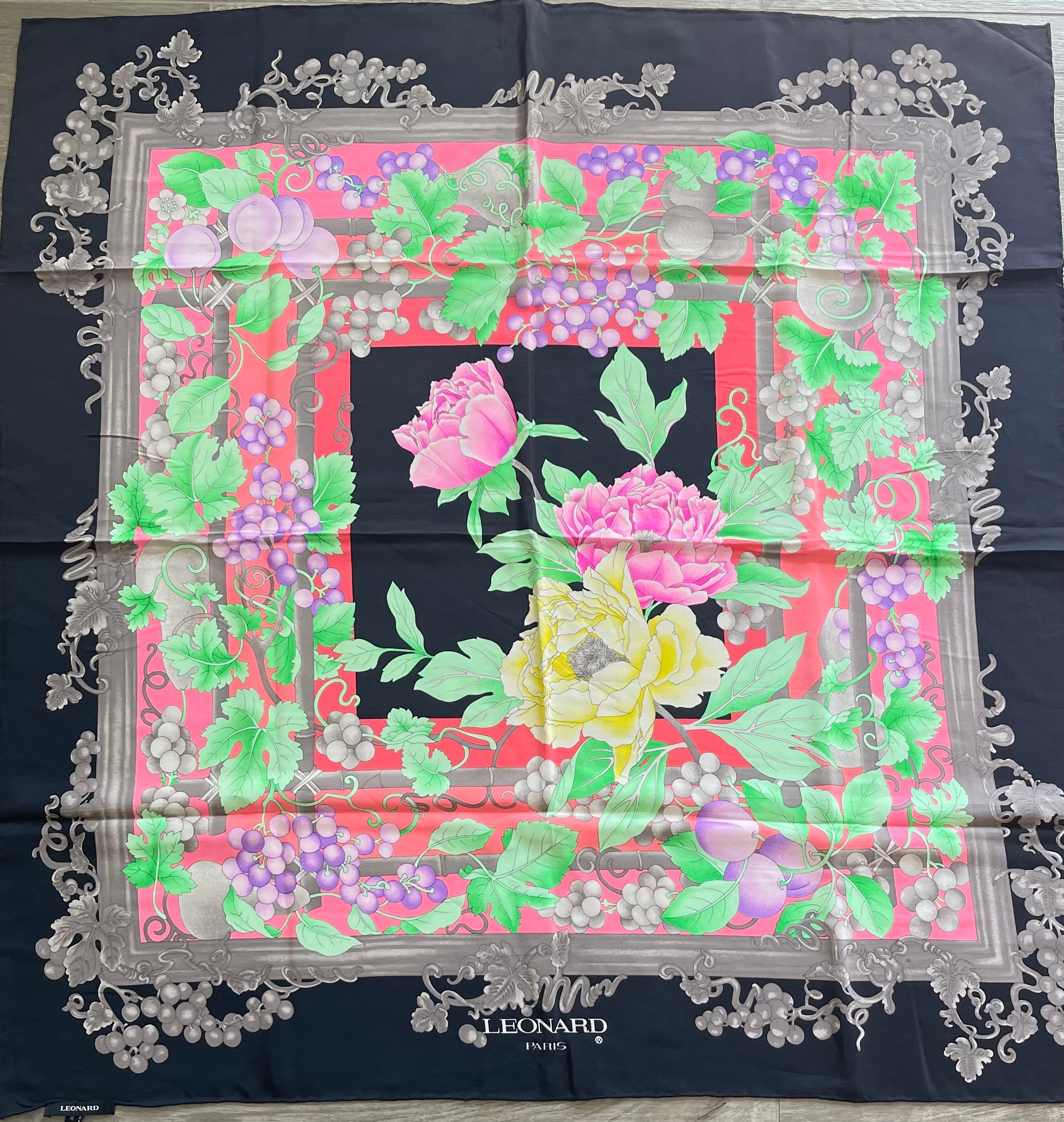 LEONARD carré foulard scarf schal seide soie