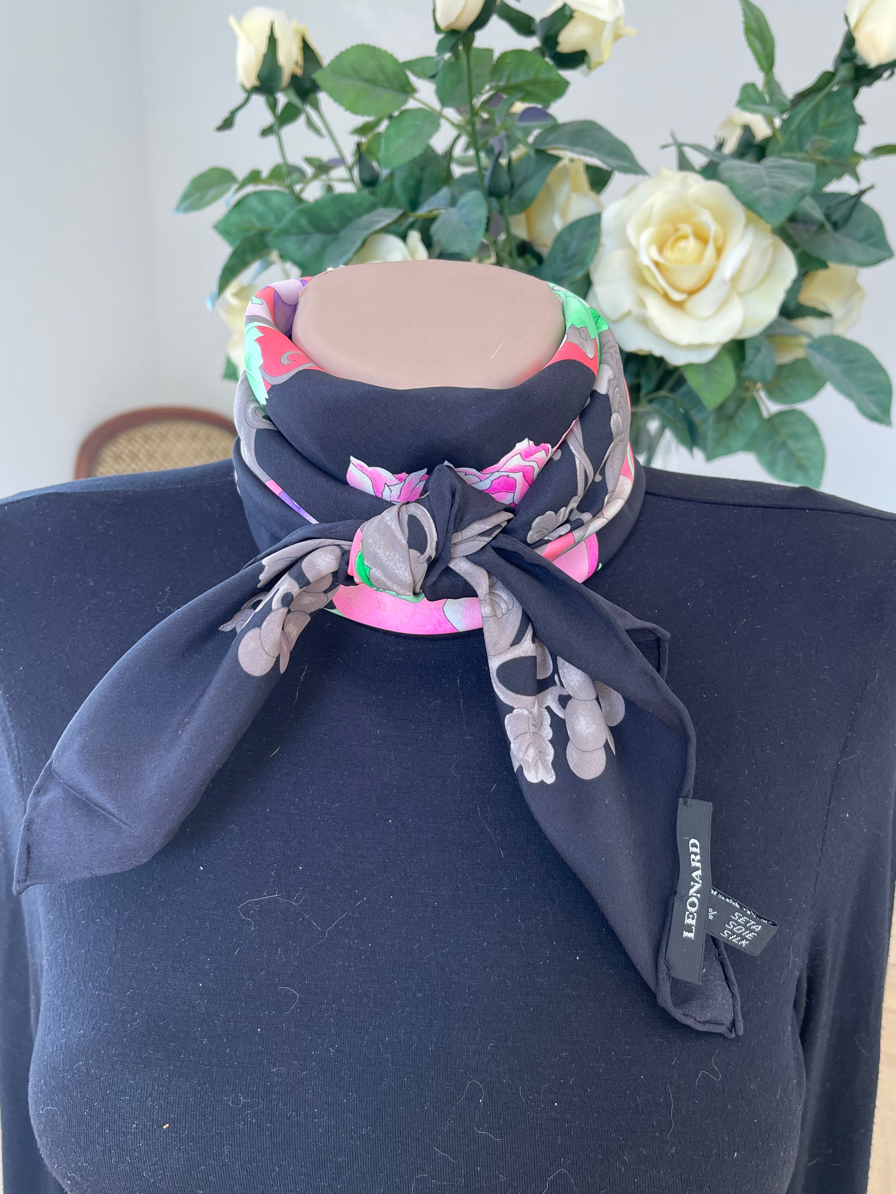 LEONARD carré foulard scarf schal seide soie