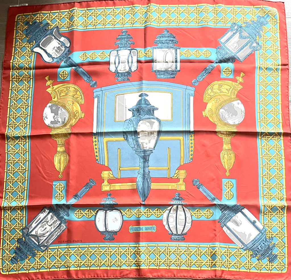 Hermes scarf foulard carré Feu de Route seide silk soie